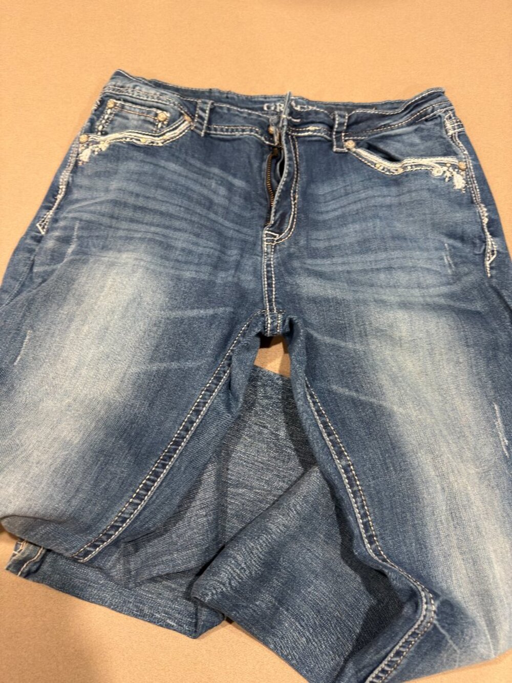 Grace in LA Jeans Embroidered Rhinestone Bootcut Western Denim.    (A)